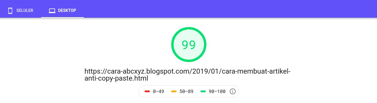 Skor Google Pagespeed Insight tanpa Disqus