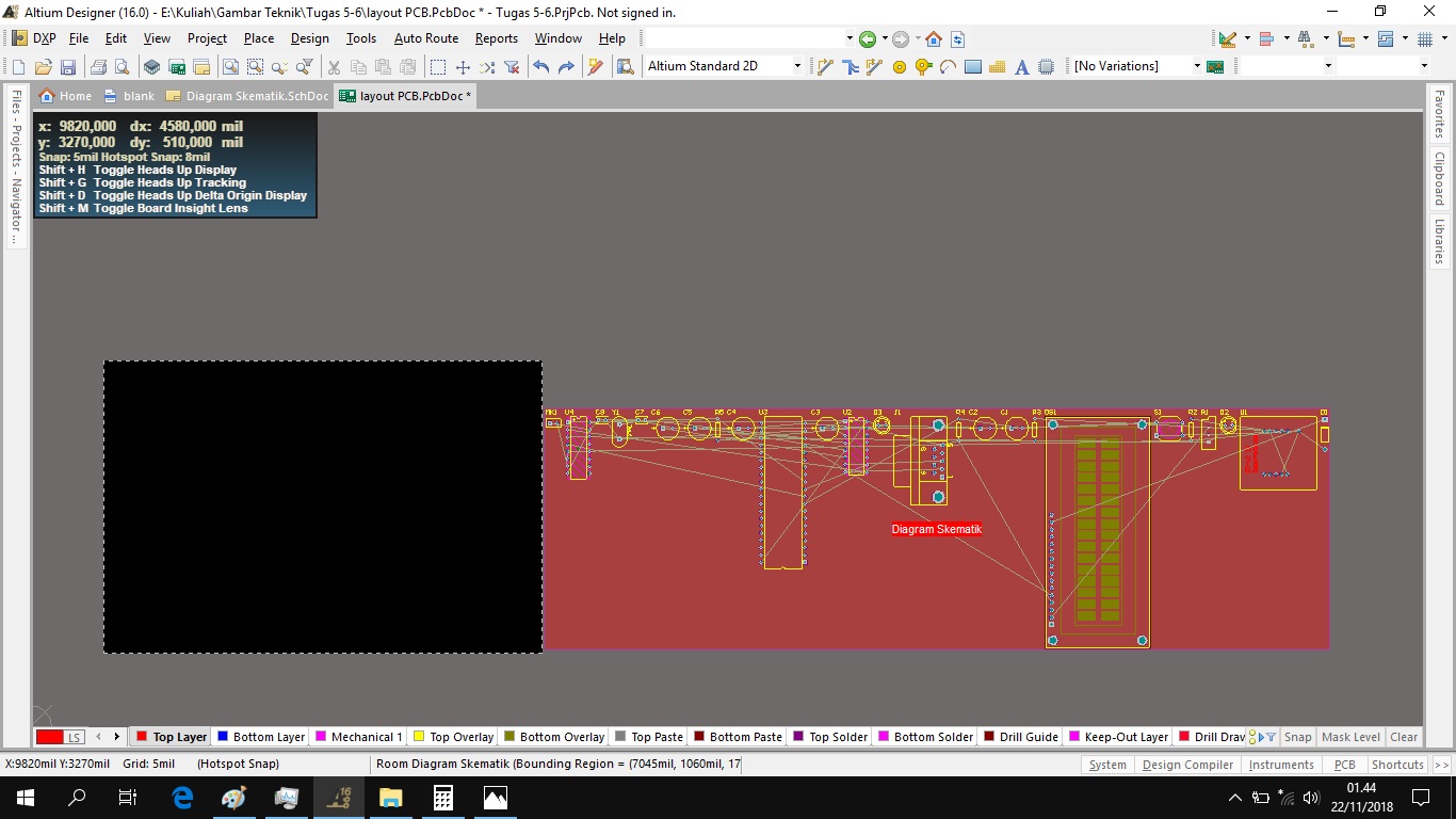 gambar footprint berdasarkan diagram skematik