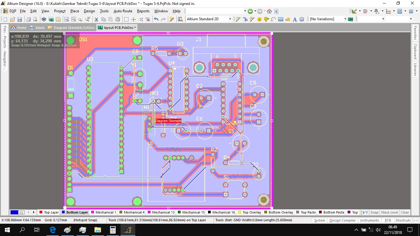 Hasil keselurhan desain PCB